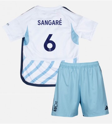 Nottingham Forest Ibrahim Sangare #6 Segunda Equipación Niños 2023-24 Manga Corta (+ Pantalones cortos)